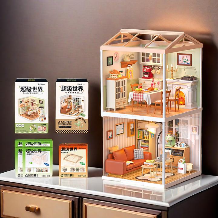 【轻松拥有2层小楼】超级世界diy小屋3D立体家居商店七夕礼物玩具