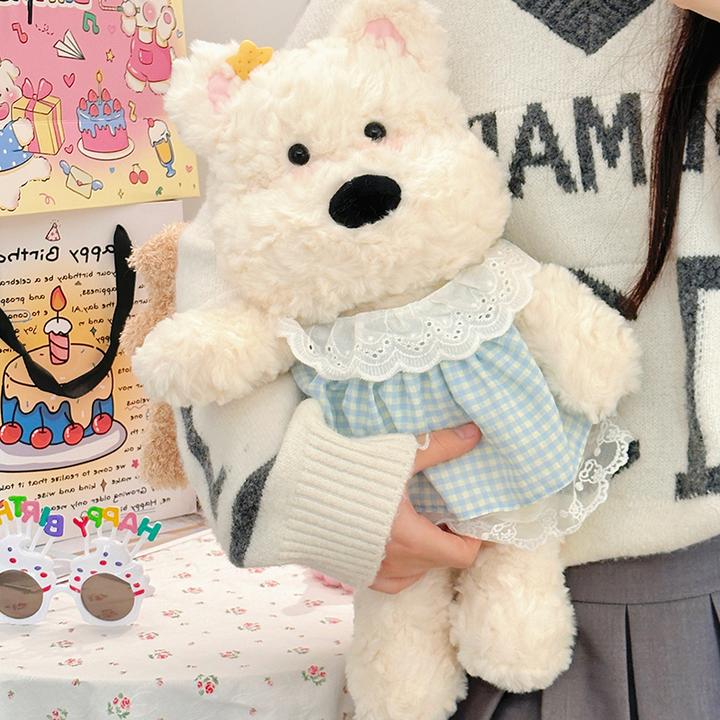 原创会跑步的西高地小狗小熊玩偶毛绒玩具女孩布娃娃公仔生日礼物