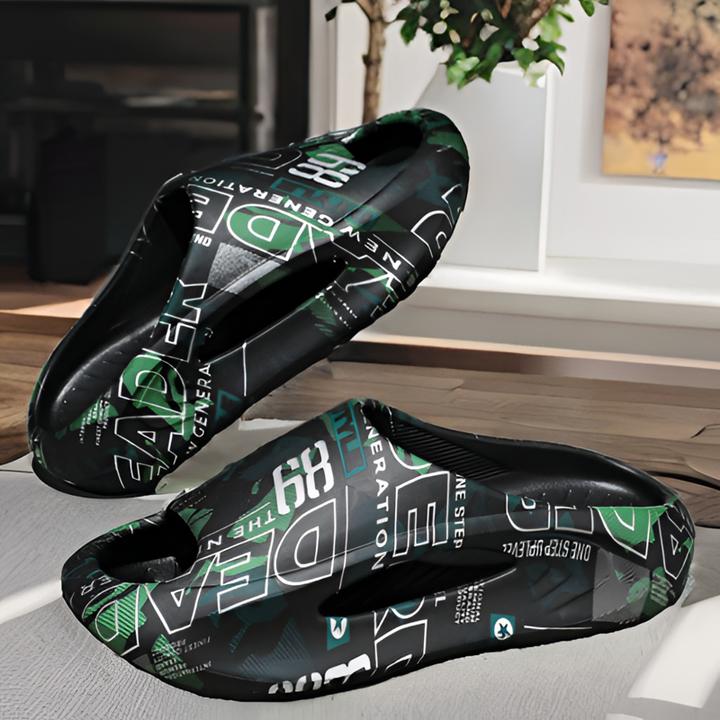 外穿户外休闲运动情侣潮流拖鞋室外防滑软底鞋适合外出家居活动时