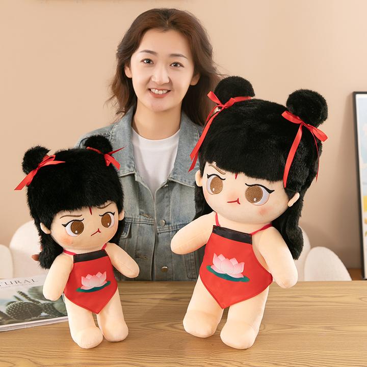 上美影哪吒闹海哪吒棉花娃娃可拆卸头发送人生日礼物圣诞节礼物