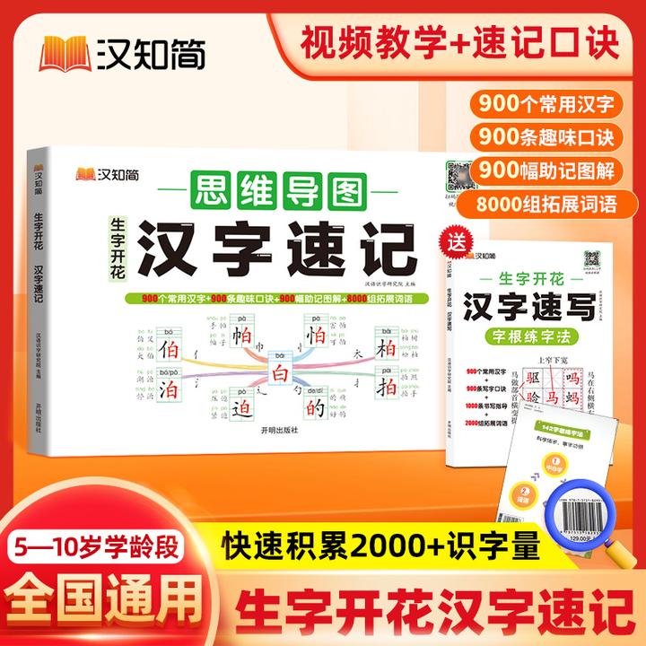 【汉字速记思维导图】2025小学通用识字速记汉字偏旁部首象形识字书