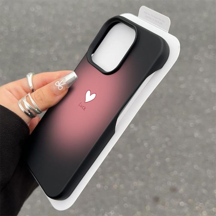 晕染爱心半包款软壳适用苹果16/15promax手机壳iphone14/12/11/13