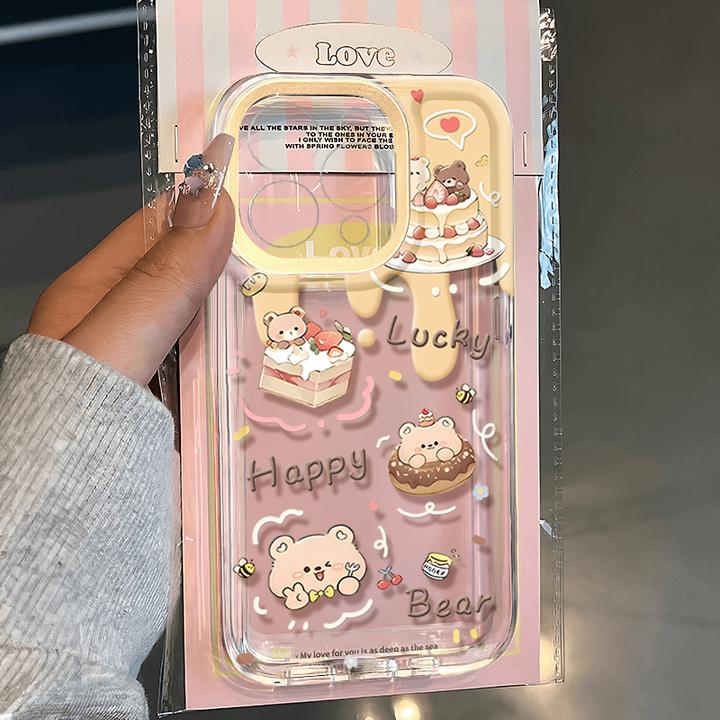 蛋糕小熊适用苹果13 15手机壳iPhone14promax防摔12 11男女xr软潮