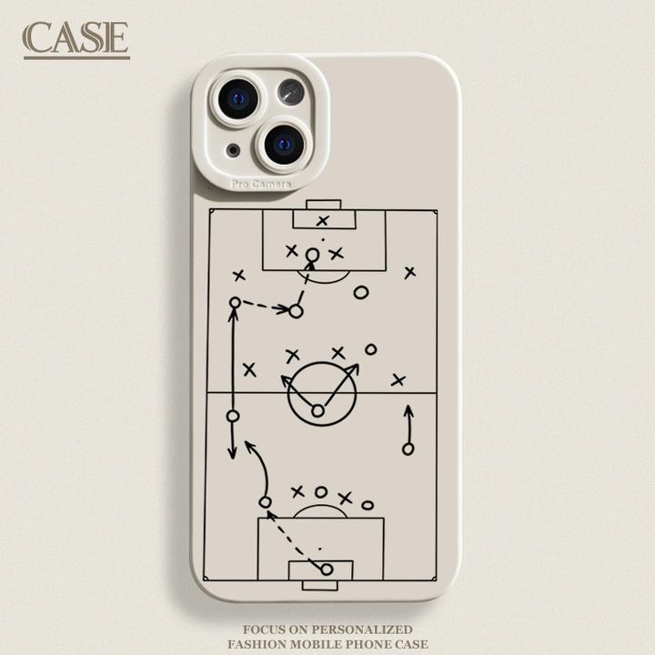 线条篮球场适用iPhone15ProMax手机壳14苹果13硅胶12软7p8p男11xs