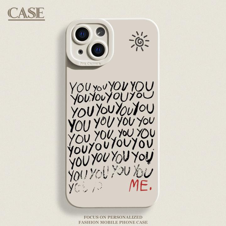 you英文iPhone15ProMax手机壳14苹果13硅胶12全包78p男女11xs/xr