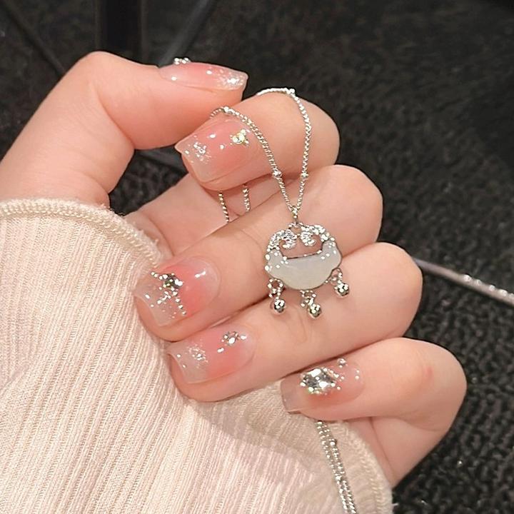 铜合金吊坠 平安锁项链女生轻奢小众吊坠送女友生日礼物气质时尚