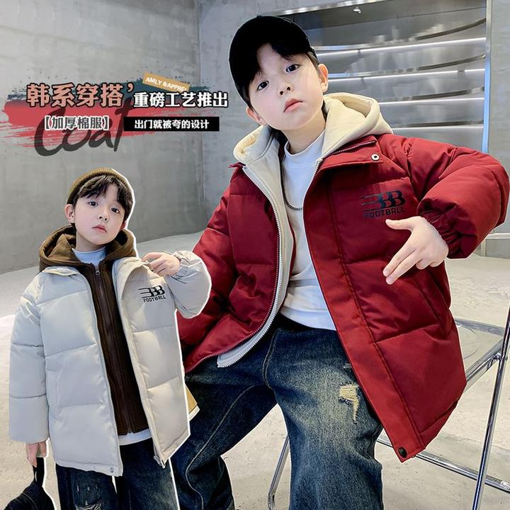 冬款派克服儿童连帽棉衣外套宝宝新款冬季绒中大韩系秋冬网红棉袄