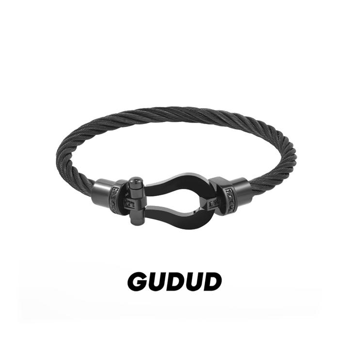 钛钢手链 马蹄扣手链男生潮简约休闲高级感定制情侣手绳小众设计