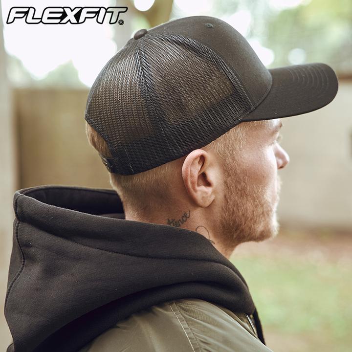 FLEXFIT男款网眼棒球帽美式硬顶鸭舌帽夏季防晒遮阳卡车司机帽子