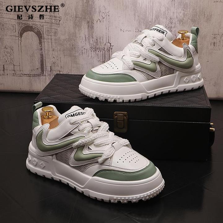 纪诗哲透气男鞋子夏季拼色小白鞋时尚休闲鞋潮流运动鞋一脚蹬板鞋