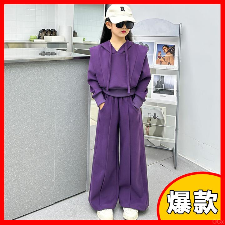 秋季休闲外套裤子20洋气宽松韩新款女童系两件套24童装时髦套装潮