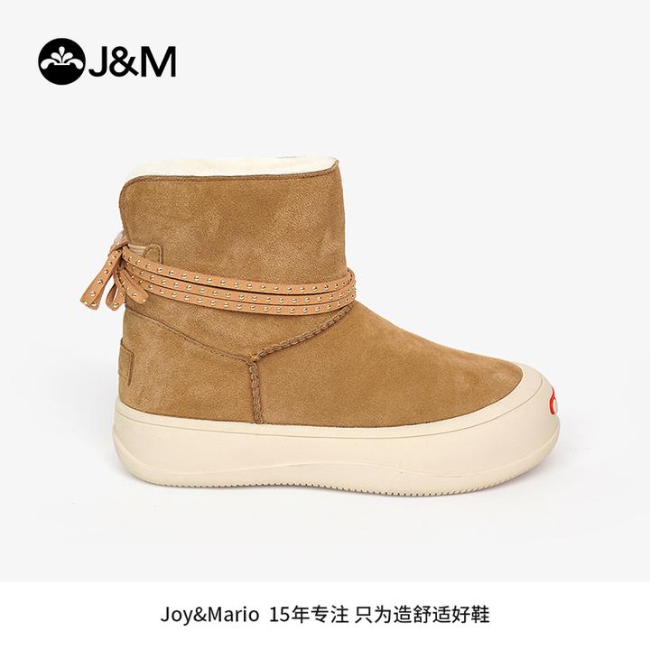 J&M/快乐玛丽冬季时尚秋冬雪地靴加厚加绒厚底87273W保暖