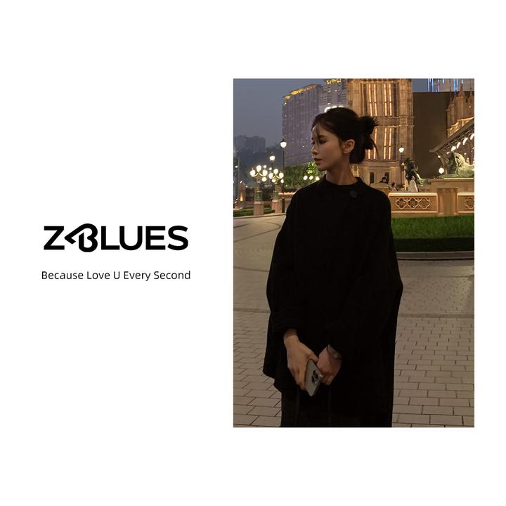 Z.blues【智性女编辑风】纯羊毛不规则设计一粒扣毛呢外套YZWZ6896