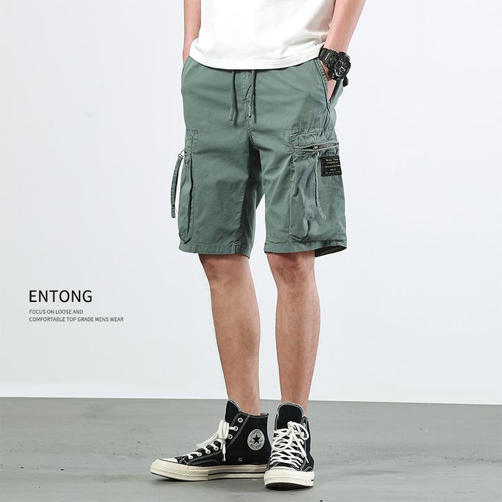 男士短裤夏季新款休闲宽松中裤男潮牌个性工装马裤百搭五分裤男款