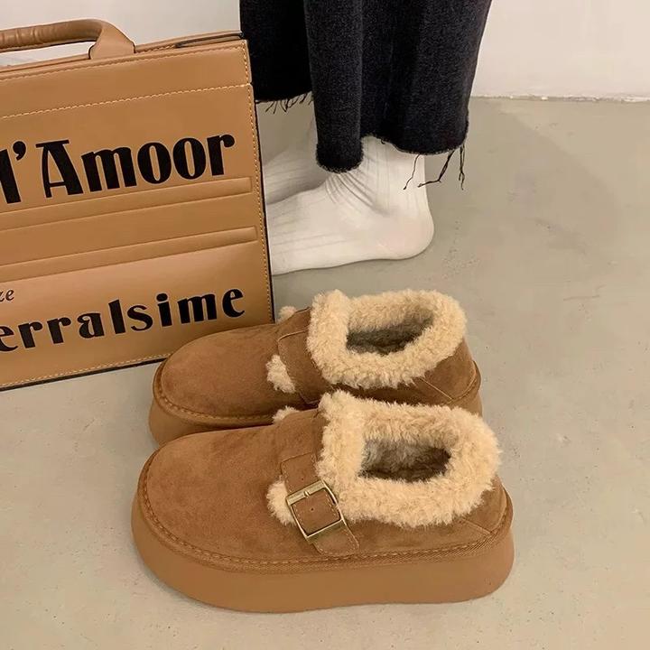 厚底雪地靴女2025新款加绒加厚毛毛保暖勃肯鞋棉鞋子秋冬雪地靴子