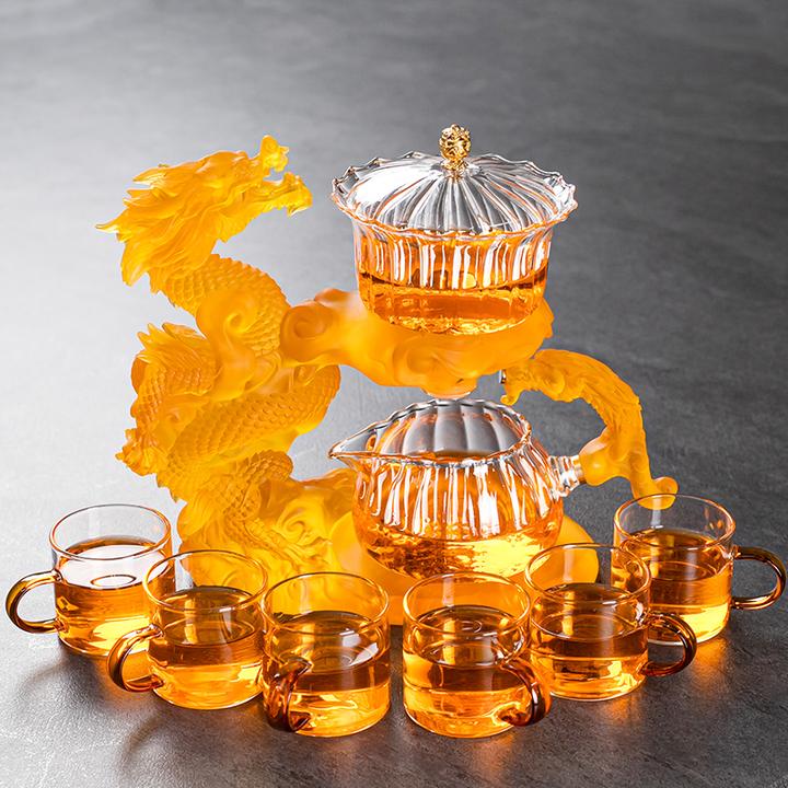 2025新款家用懒人茶具套装高端全套玻璃磁吸自动茶壶懒人泡茶神器