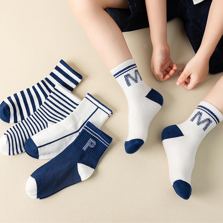 5双装秋冬儿童袜子 高筒棉学生袜子 宝宝袜 韩版潮流高街运动潮袜