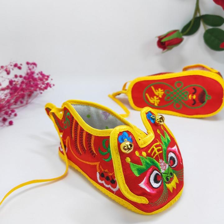 男女婴儿学步鞋软底单款手工老虎鞋儿童中国风男宝女宝抓周虎头鞋