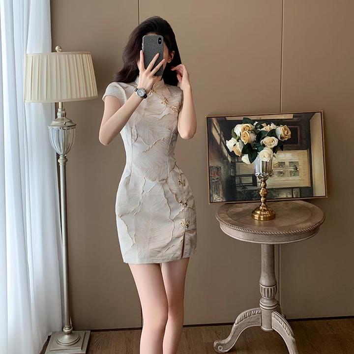 夏季气质改良旗袍裙女小众设计小个子收腰新中式国风连衣裙高级感