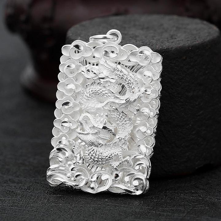 铜合金吊坠 高档项链龙牌吊坠男士霸气个性潮人牌挂件挂坠龙头链