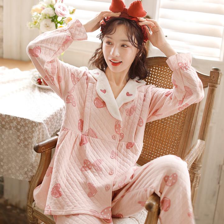 『心心物语』富朵春秋空气棉月子服2-4月孕妇哺乳睡衣产后喂奶