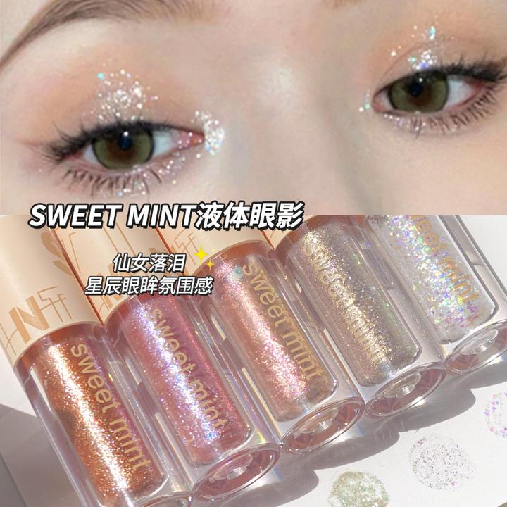SWEET MINT液体圆管眼影推荐高颜值碎钻细闪女眼部提亮液高光学生