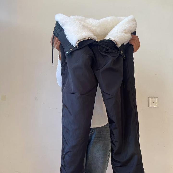 整张羊皮毛一体裤防风加绒加厚冬季休闲保暖耐磨防寒