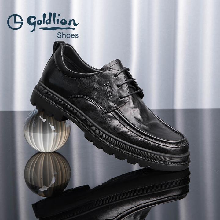 【总裁系列】金利来新款男士商务手抓纹系带德比508310519男鞋