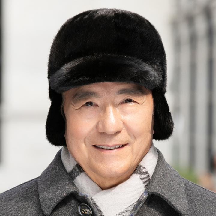 貂皮帽子男冬季保暖护耳老人爷爷帽真毛皮草水貂毛中年爸爸鸭舌帽