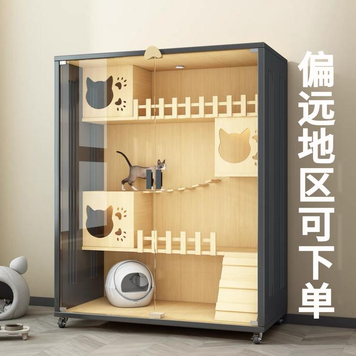 猫别墅室内全景猫柜子猫窝保暖家用豪华猫屋爬架一体猫咪过冬笼子