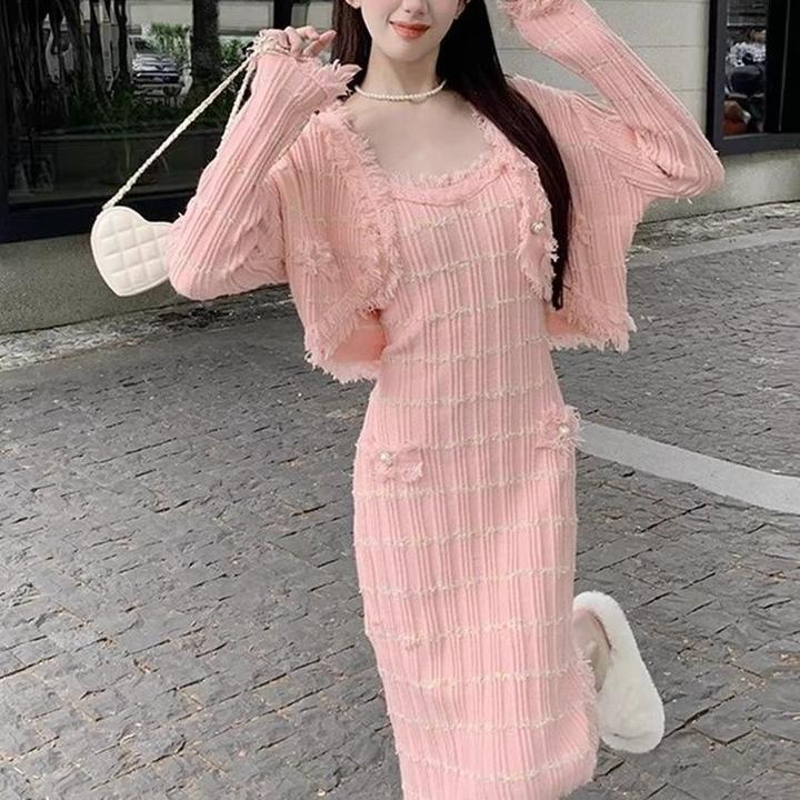 现货/法式富家千金套装小香风高级感复古针织轻熟秋装搭配一整套