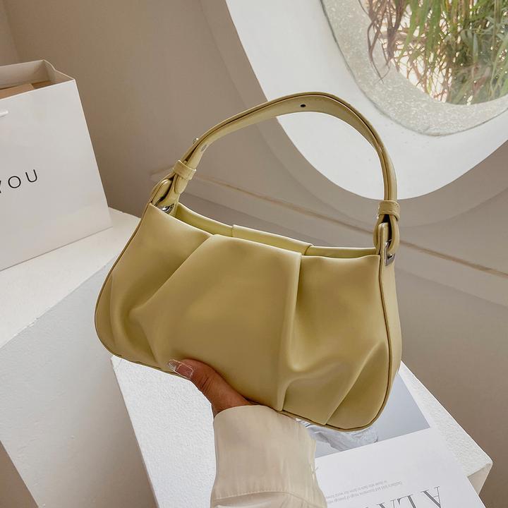高级感简约包包2024新款时尚手提女包夏季单肩腋下百搭ins褶皱包