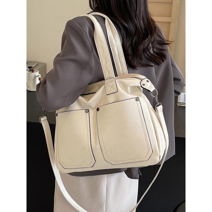 大容量斜挎包包女百搭2024新款时尚旅行包手提大学生上课包托特包