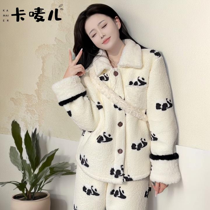 睡衣女士冬款家居服女款爆款2024新款加厚加绒甜美可外穿保暖套装
