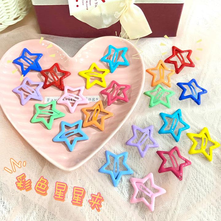 星星发夹多巴胺发夹发夹蓝色少女可爱奶咖色咖色