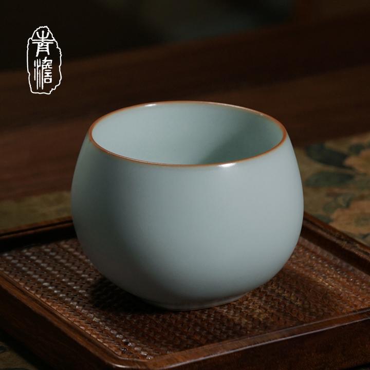 汝窑欢喜杯180ml 汝瓷主人杯景德镇陶瓷