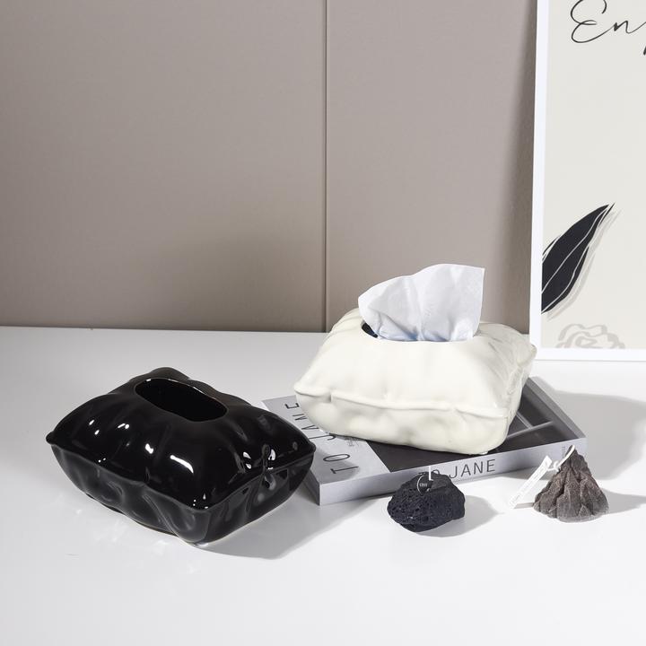 ins北欧奶油风陶瓷纸巾盒家用枕头型纸巾盒客厅高级感陶瓷抽纸盒