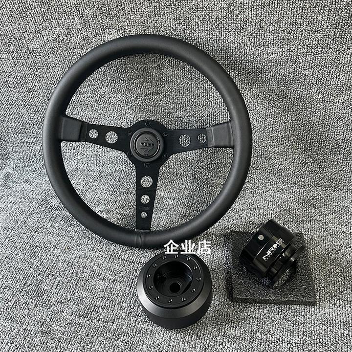 限量版momo方向盘p5改装叮一声快拆14寸真皮赛车竞技转向盘