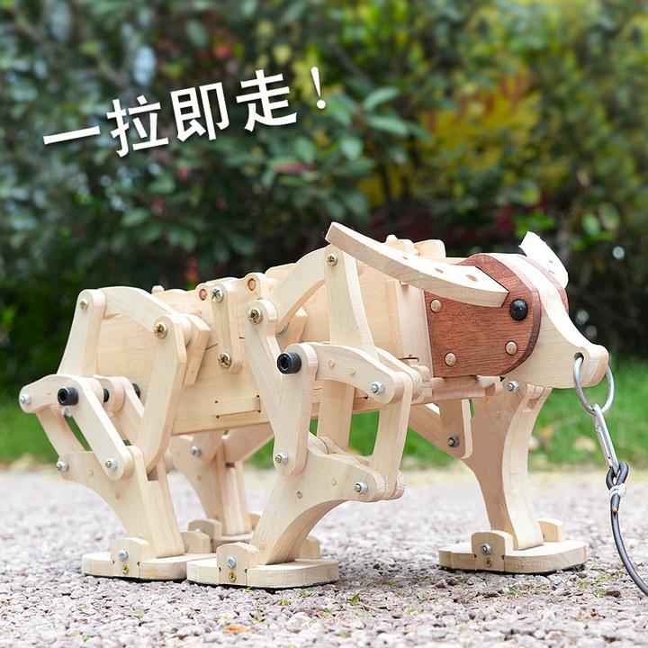 会动的木牛创意玩具木牛流马三国诸葛亮木质模型手工diy机械