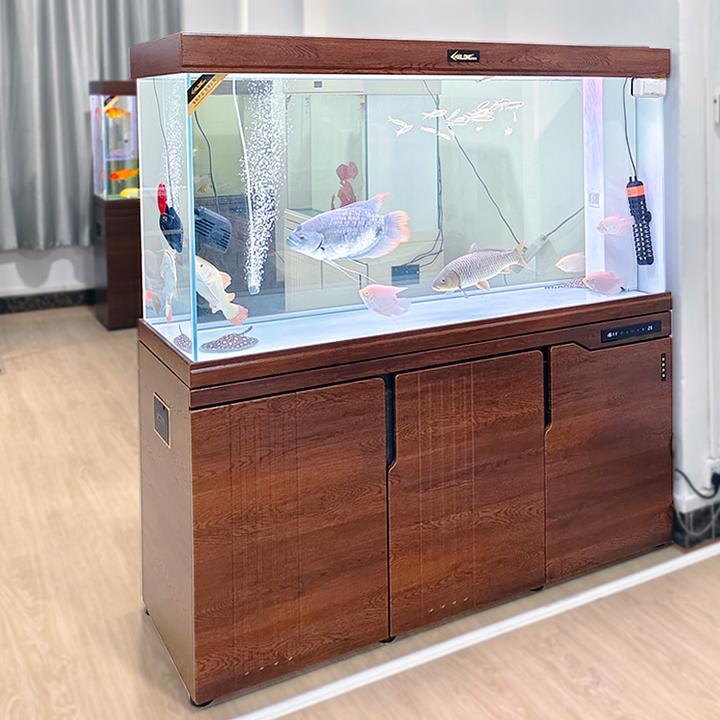 客厅鱼缸底滤大中型屏风隔断龙鱼缸下过滤水族箱超白缸龙鱼缸