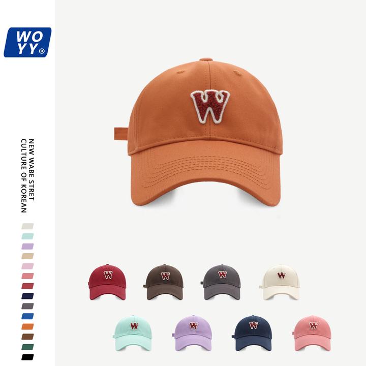 wawoyiya/哇喔咿呀大头定制W字母加宽帽檐显脸小棒球帽休闲情侣潮