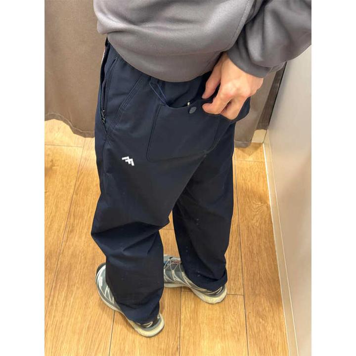 藏青色软壳加绒冲锋裤男冬季加绒防水工装裤子美式户外徒步登山裤