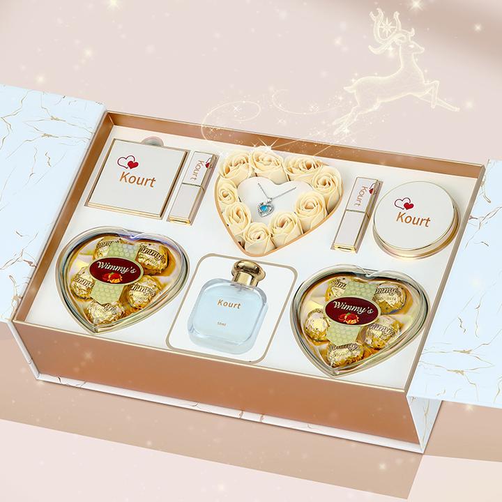 熊熊福情人节礼物送女友实用创意特别彩妆套盒巧克力套装生日礼物