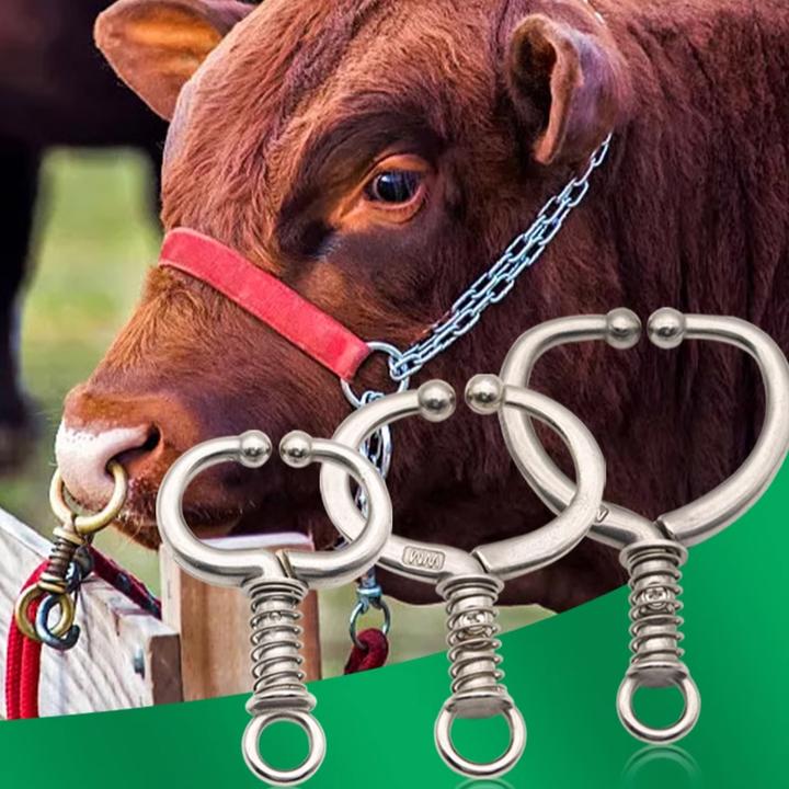 穿绳牛鼻子圈牛鼻拉环不锈钢大牛鼻牵引环免打孔牵引牛鼻子夹