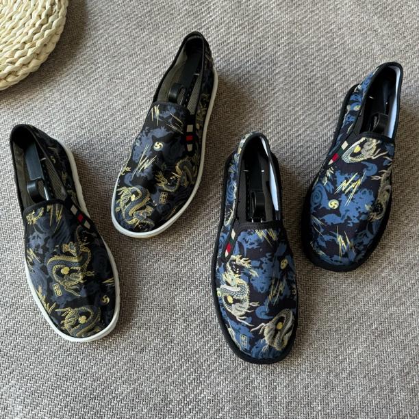 台州西山布鞋个性时尚休闲龙神男女软底舒适懒人一脚蹬豆豆鞋开车