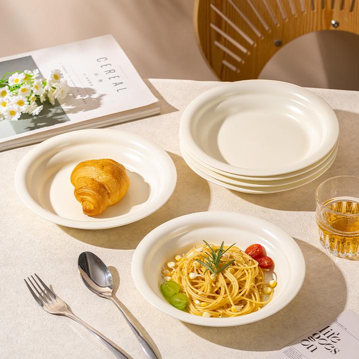 【居聪】浪漫糖果8.8英寸圆盘2个装西餐沙拉碗菜盘高颜值釉下彩餐具