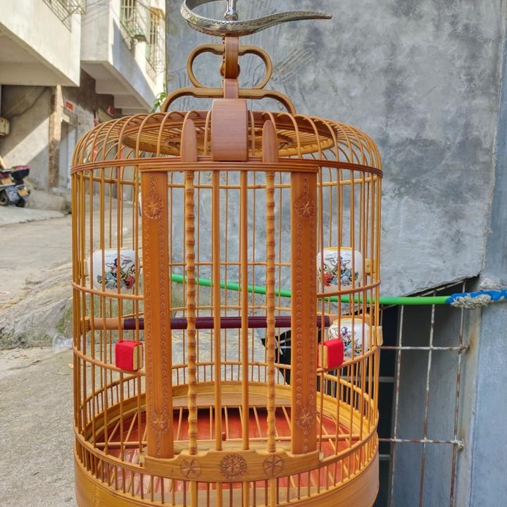 精品画眉鸟笼高档泡油老料带青皮华配件活动月牙底高档笼手工