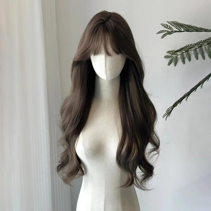 【心动旋律】水舞沙假发仿真女长发齐刘海韩式大波浪卷发全头套假发