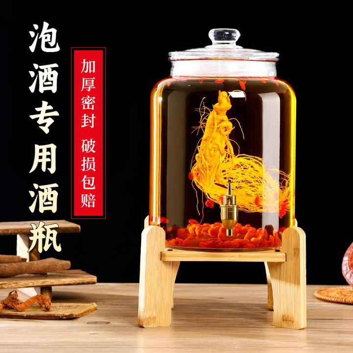 泡酒玻璃瓶密封带龙头人参药酒专用泡酒瓶酒罐家用酒桶酒坛子容器