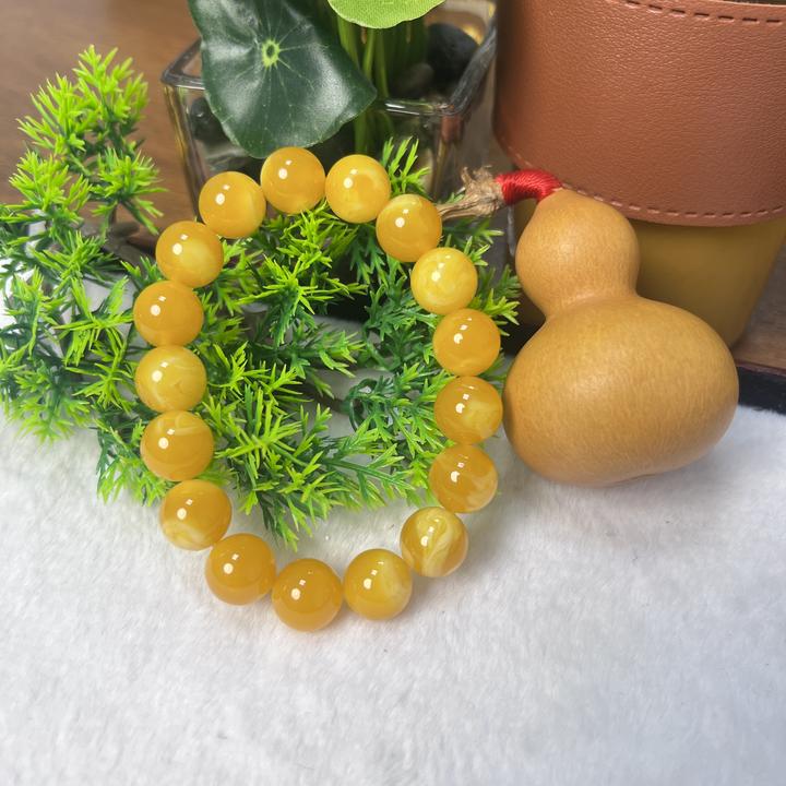 W021 藏族手工圆珠手串12+花